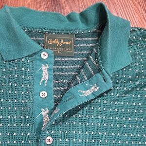 Bobby Jones Teal Patterned Polo Shirt